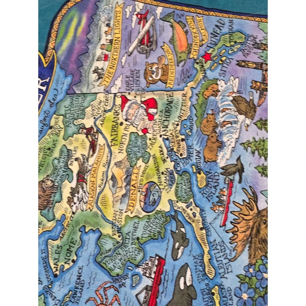 Kay Dee Designs Alaska The Last Frontier Map Beach Towel‎ Cotton /0459